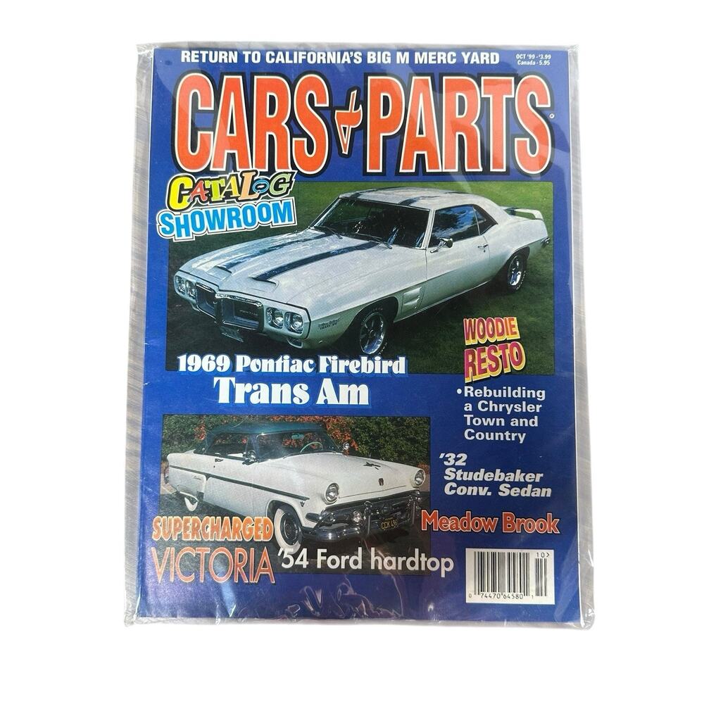 Vtg CARS & PARTS Magazine 1969 Pontiac Trans Am 1954 Ford Hardtop October‎ 1999